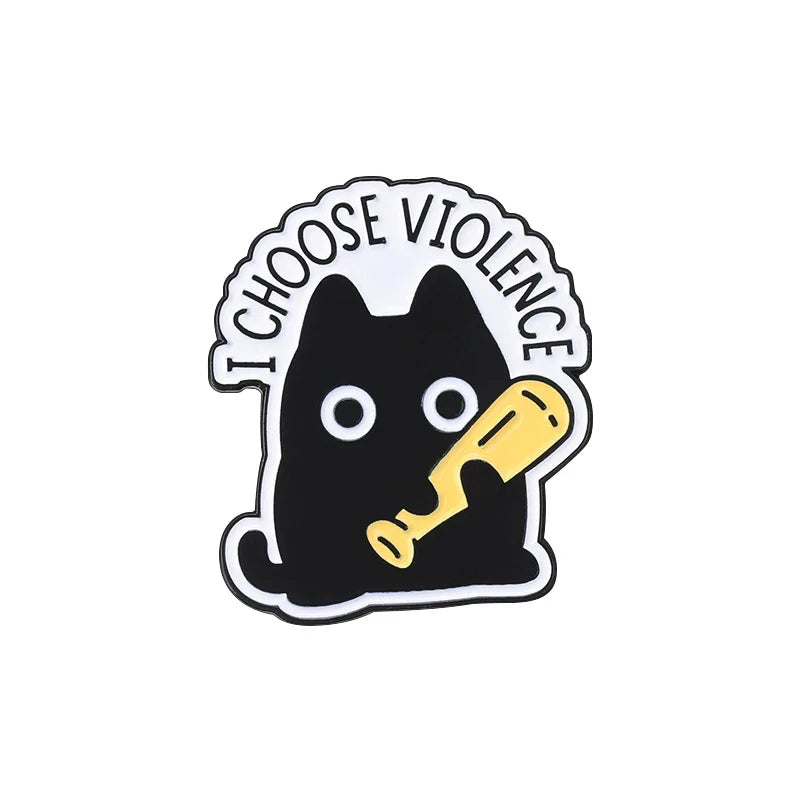 Cute Black Cat Enamel Pin – Tiny Cartoon Animal Metal Brooch Badge Jewelry Accessory Gift