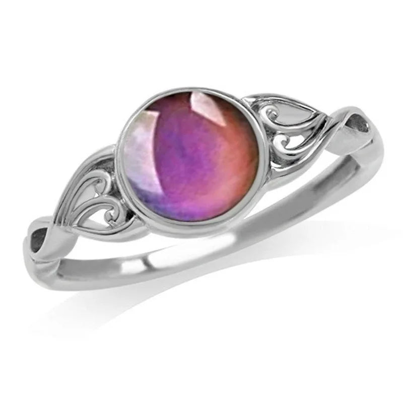 Color Changing Moon Stone Mood Ring – Fashion Jewelry Gift for Women & Men, Emotional Temperature Sensitive Design