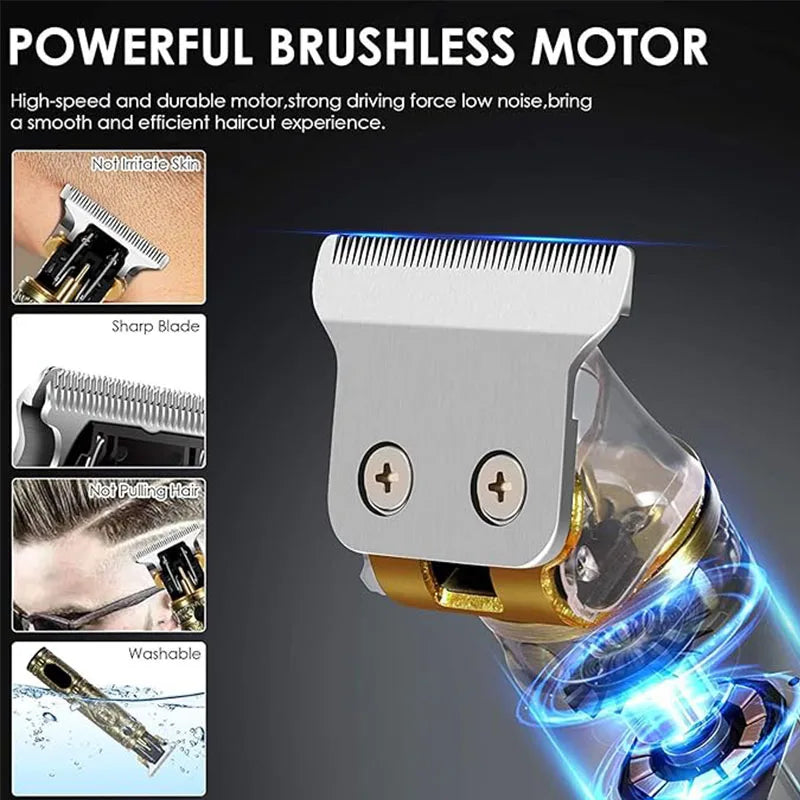 Vintage T9 Professional Electric Hair Clipper & Beard Trimmer – USB Rechargeable Portable Grooming Shaver for Men’s Hair Care & Styling Tool