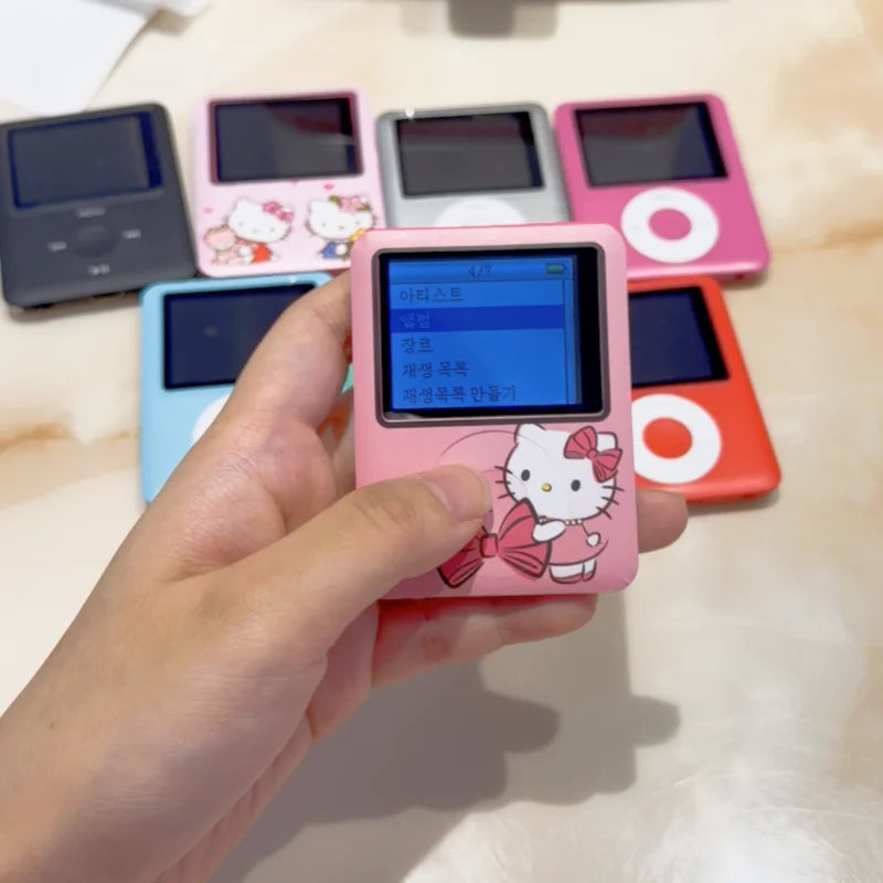 Kawaii Hello Kitty Mini MP3 Player – Cartoon Anime Portable Music Walkman for Students, Sports & External Sound Playback