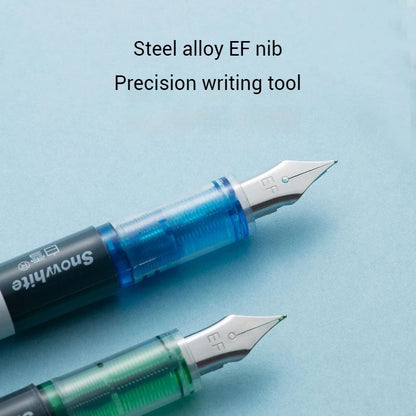 8PCS Disposable Fine Nib Fountain Pens - Assorted Colors Smooth Writing EF Nib with Visible Ink Supply