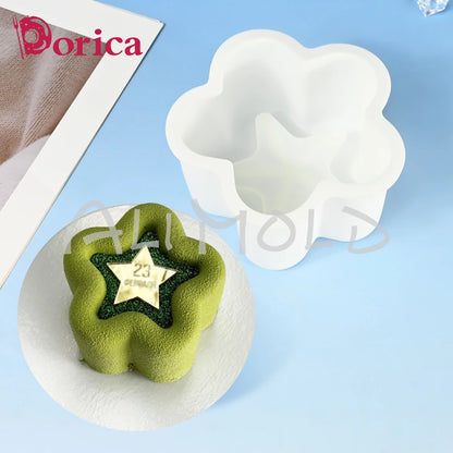 Dorica Silicone Baking Mold — Round, Heart, Star & Square Bento Cake, Chocolate, Mousse, Soap & Candle Moulds for Kitchen Bakeware
