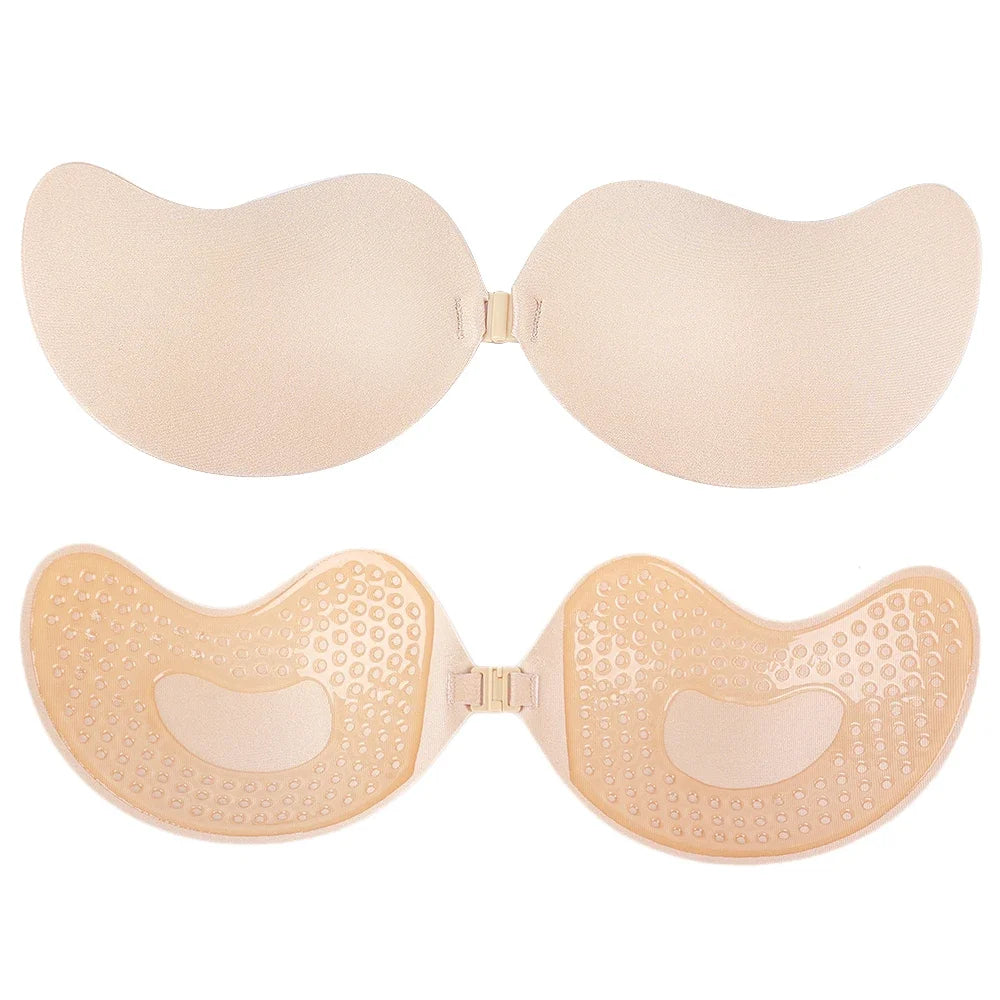 Large Size Reusable Nipple Cover Stickers – Silicone Push-Up Bra Pads for A-D Cup Strapless Lingerie & Wedding Wear