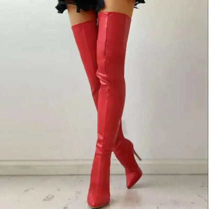 Big Size Women’s Over Knee Boots 40-46 - 11cm High Heel Fashion Boots with Back Zipper 2026