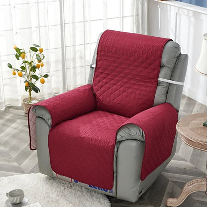 Anti-Slip Recliner Chair Cover – Quilted Solid Color Seat Slipcover, Anti-Wear Armchair Cushion for Living Room Home