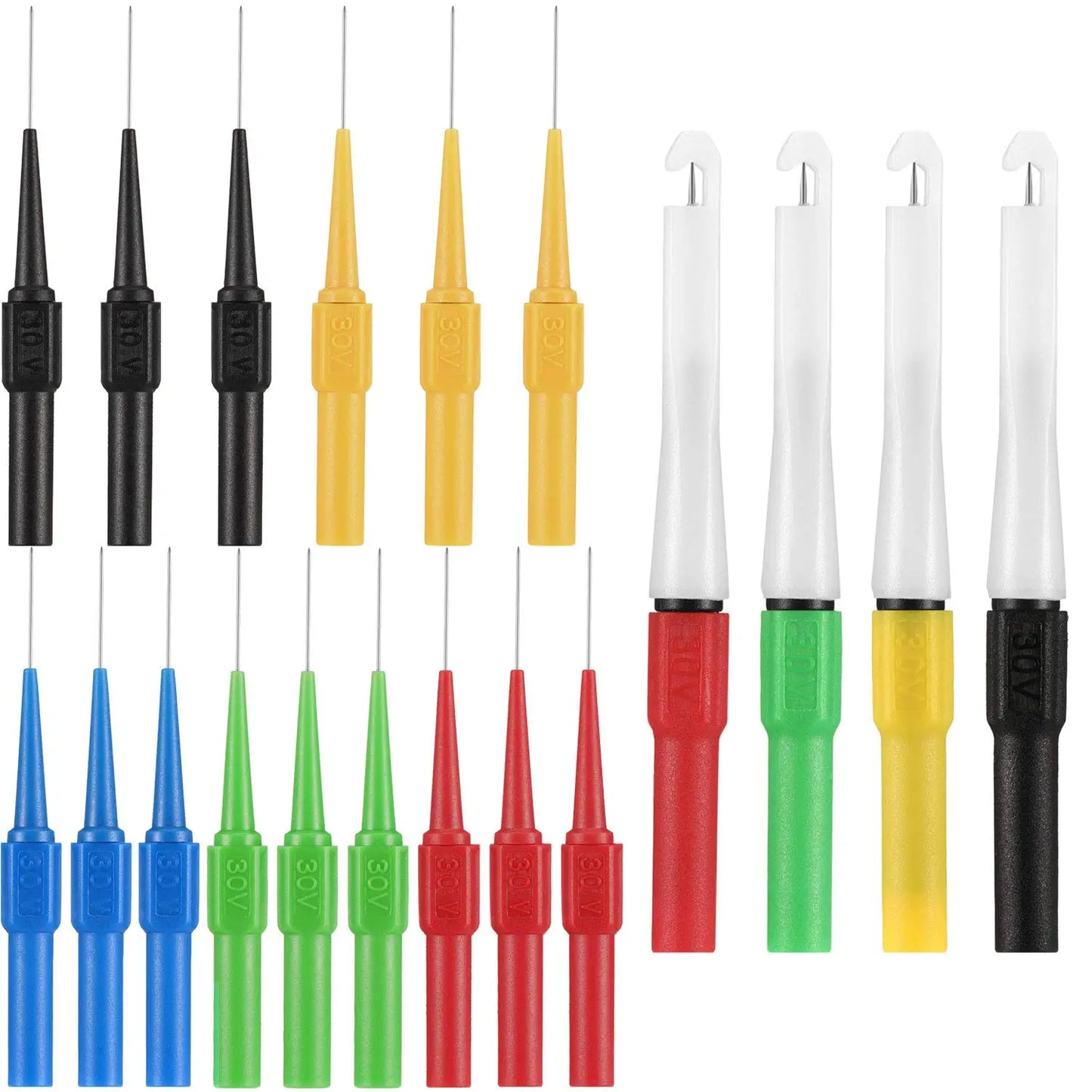 19-Piece Multimeter Test Set – Insulation Back Probes & Car Tester with Banana Socket Plug