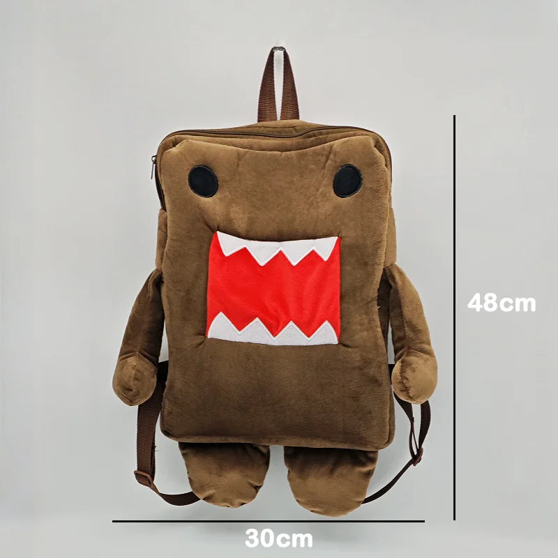 TreasuringU Domo Kun Plush Backpack – Cute Brown Stuffed Shoulder Bag for Women, Men & Kids