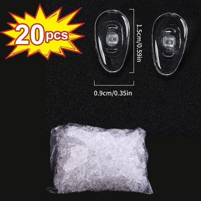 DIY Clear Oval Air Chamber Eyeglass Nose Bracket - Silicone Nose Pads, Anti-Drop Eyewear Bracket for Sunglasses & Glasses Accessories