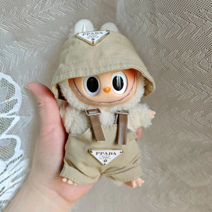 17cm Labubu Mini Doll Clothes Set – Outfit, Hat, Bag & Shoes, Accessories for Sitting & Party Game Toys