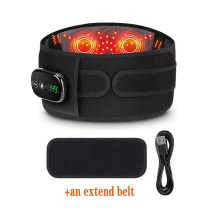 Cordless Heated Waist Belt Massager – Lumbar Support with Vibration Massage for Lower Back Pain Relief
