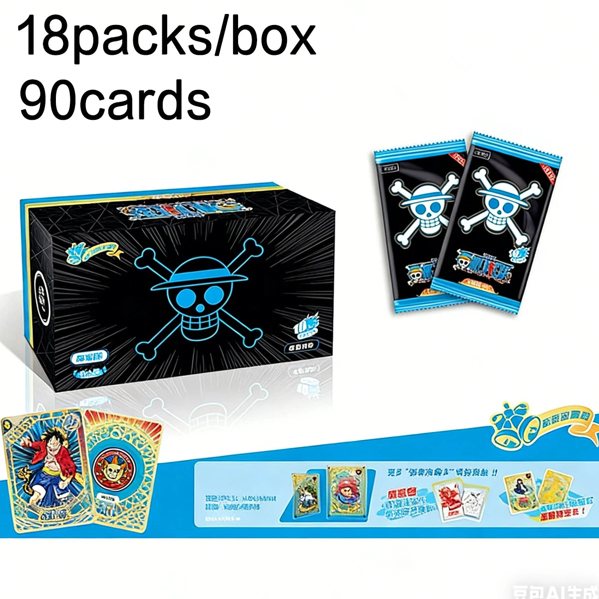 Bandai One Piece Anime Booster Box - Collectible Luffy, Zoro & Ace Trading Cards for Anime Fans and Card Collectors