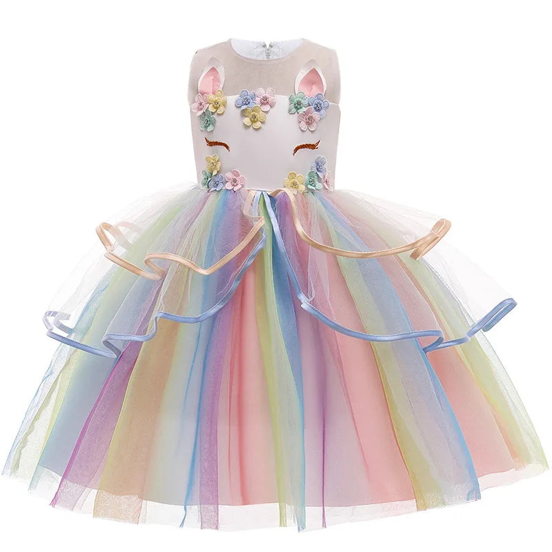 Baby Girls Unicorn Tutu Dress – Pastel Rainbow Princess Birthday & Halloween Costume