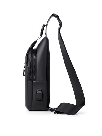 Men's Large Capacity USB Charging Chest Bag – Lightweight Multifunctional Commuter Shoulder Crossbody Bag