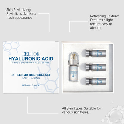 Niacinamide Microneedle Serum Kit - 0.25mm Facial Skincare Roller & 30ml Moisturizing Day Cream