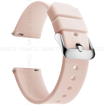 Silicone Quick Release Watch Bands 14–24mm for Samsung Galaxy, Garmin & Huawei - Soft Rubber Replacement Watch Straps