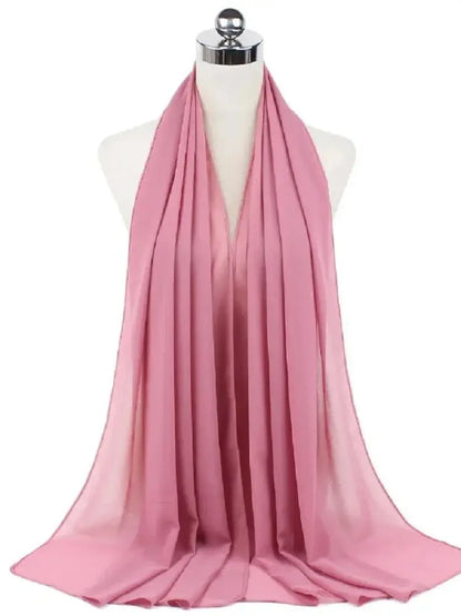 Women’s Solid Chiffon Instant Hijab – Ready-to-Wear Islamic Scarf, Muslim Shawl & Arab Head Wrap