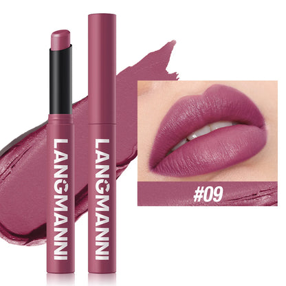 12-Color Matte Lipstick Pencil – Waterproof, Long-Lasting Non-Stick Lip Stain Tint Nude Makeup Pen