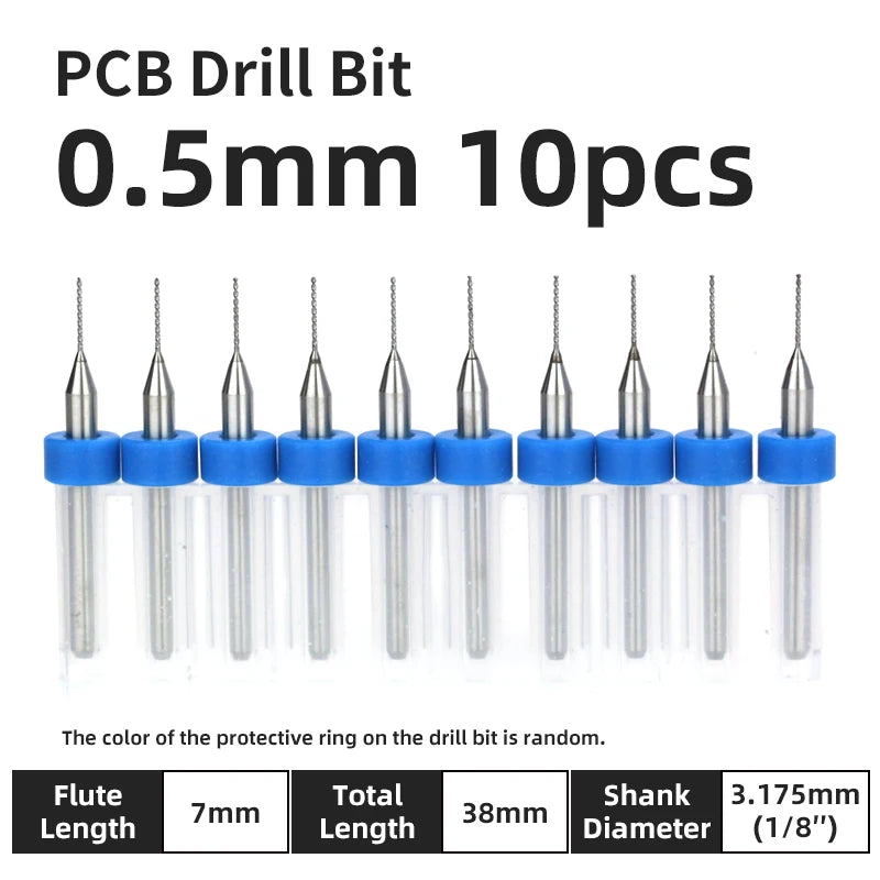 0.1–1.0mm Micro Carbide PCB Drill Bit Set – Tungsten Steel Bits for CNC, Wood & Circuit Board Precision Drilling