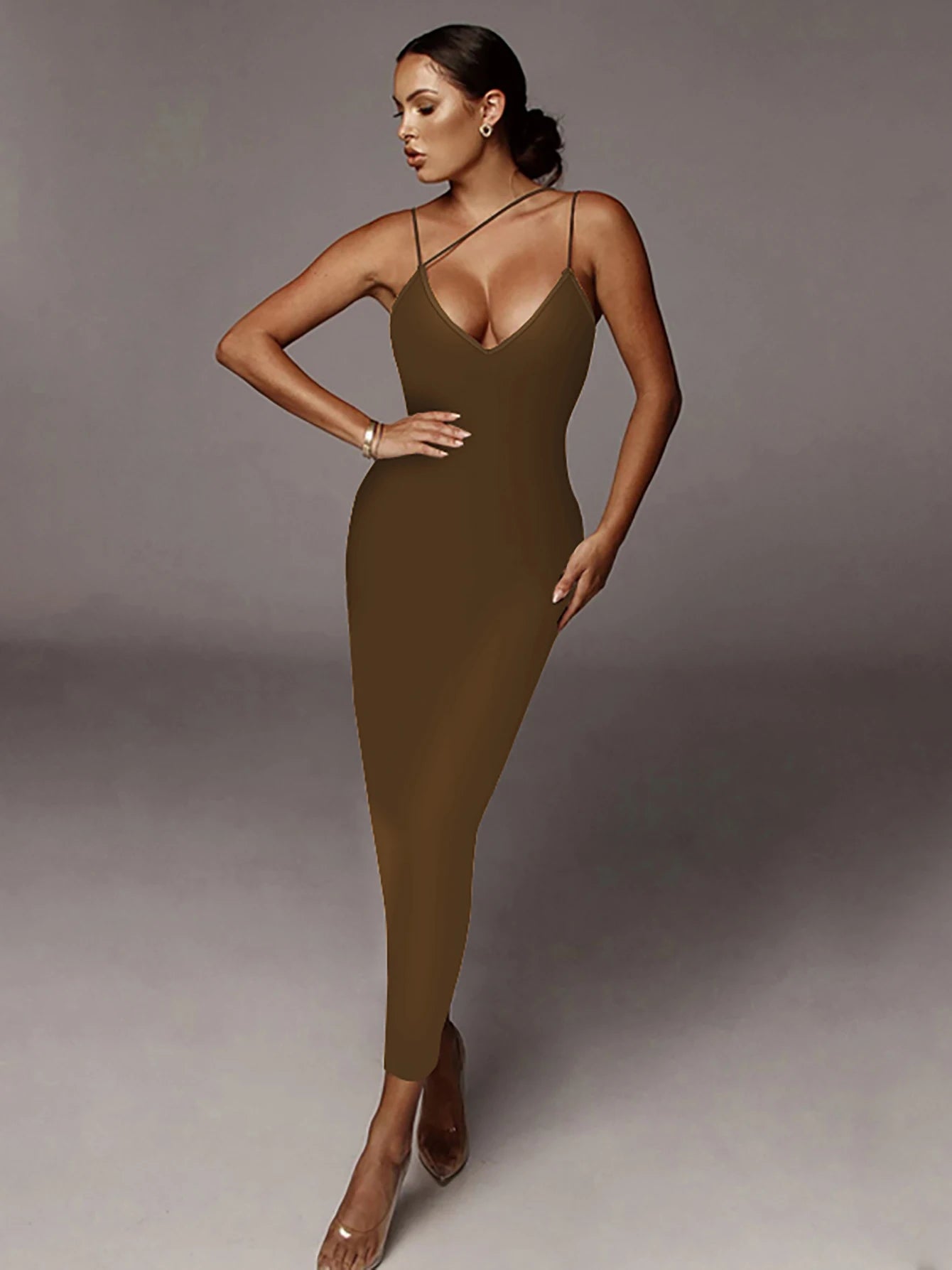 Dulzura Women’s Leopard Bodycon Midi Dress – Party, Club & Evening Streetwear Summer 2024 Wholesale