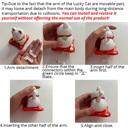 Lucky Waving Cat Solar Ornament – Solar-Powered Fortune & Wealth Decor for Home and Office