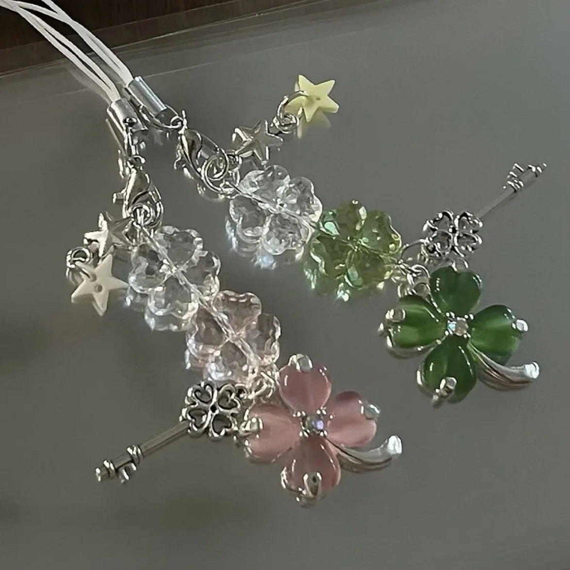 Lucky Leaf Phone Charm Pendant - Cute Key Chain Strap for Samsung Phone Case Bag Books Camera Accessories