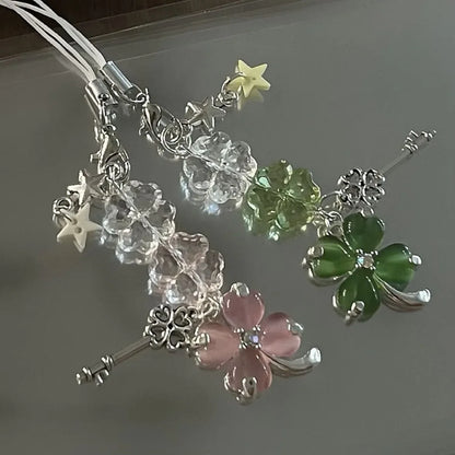 Lucky Leaf Phone Charm Pendant - Cute Key Chain Strap for Samsung Phone Case Bag Books Camera Accessories