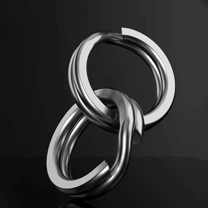 9KM 30PCS Fishing Split Rings - Stainless Steel Black Lure Connectors for Saltwater Terminal Tackle Accessories