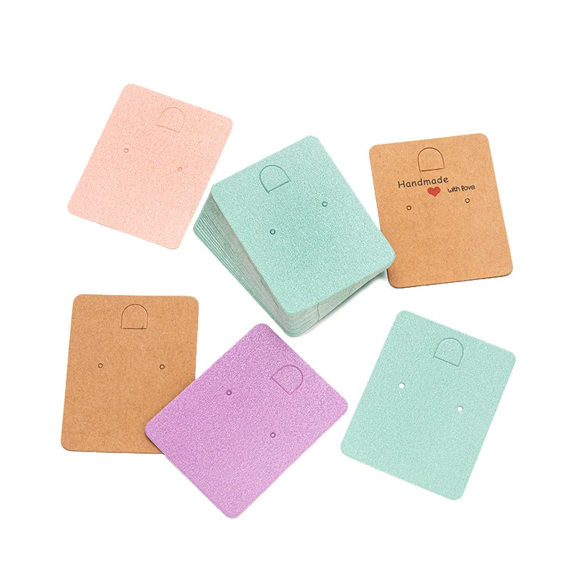 50pcs Earring Display Cards — Cardboard Jewelry Holder for DIY, Small Business, Organizer & Packaging Supplies