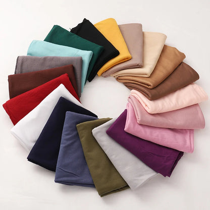 Women's Modal Cotton Jersey Hijab - Soft Solid Color Muslim Headscarf for Ramadan & Everyday Wear