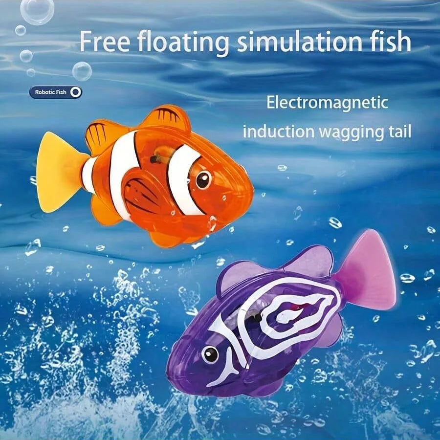 Light-Sensing Robotic Clownfish - Realistic Electric Swimming Fish & Aquarium Decoration for Cats