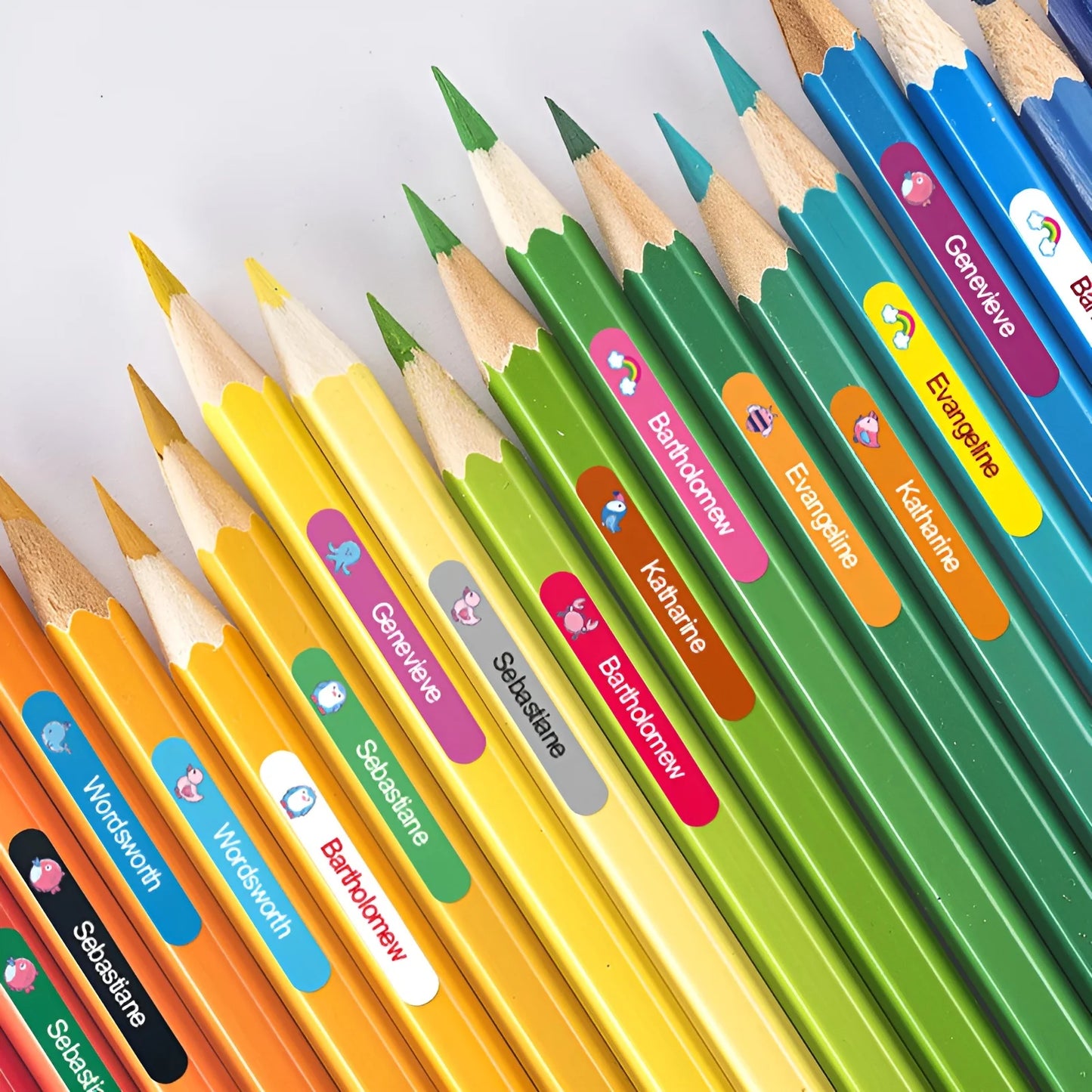 Personalized Waterproof Name Stickers for Kids - Custom Animal Labels for School Bags, Books & Stationery