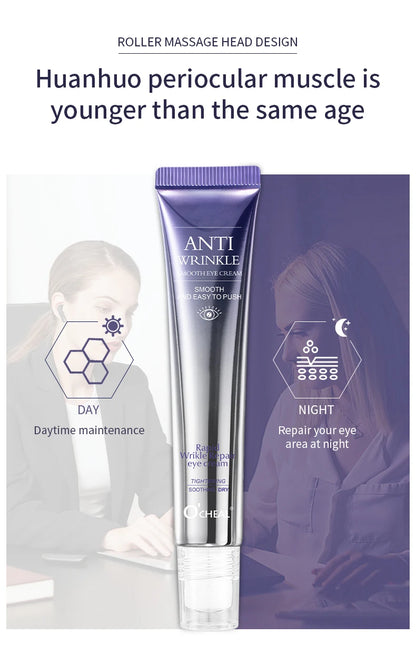 O'CHEAL Anti-Wrinkle Eye Cream Roller – Dark Circle & Puffiness Reducer with Hyaluronic Acid for Anti-Aging Skin Care