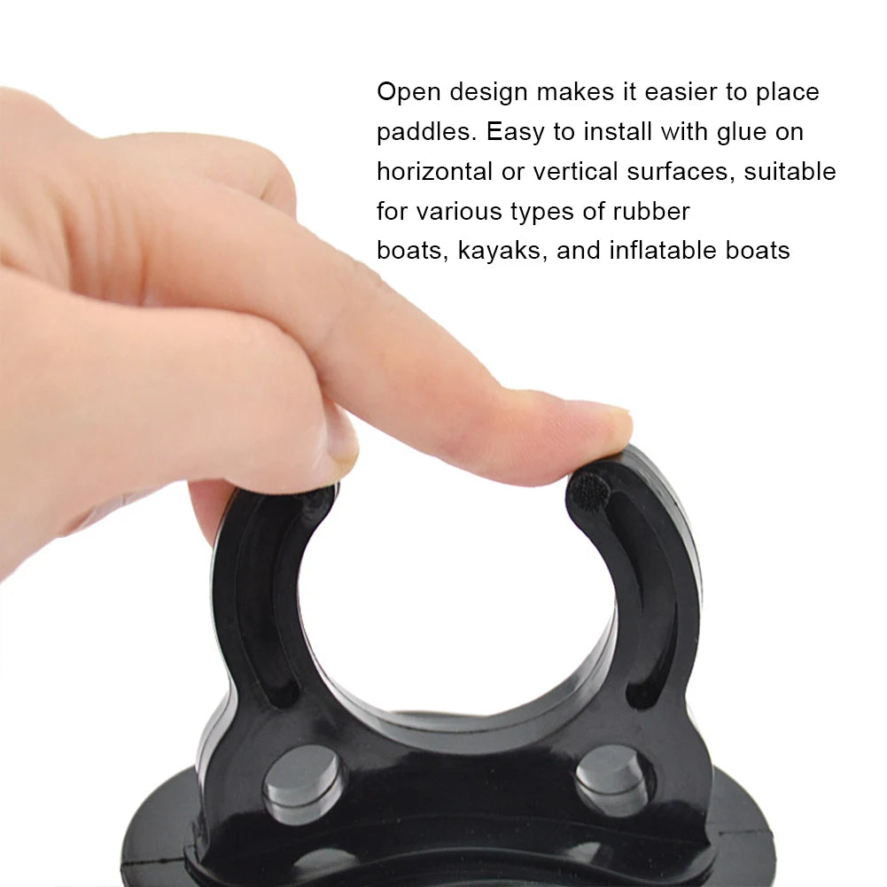 2/4PCS Paddle Storage Holders – Plastic Rubber Clips for Kayak, Canoe, Rowing & Inflatable Boat Oar Keeper