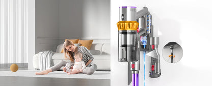 550W Cordless Vacuum Cleaner - 45KPa Suction, 65 Min Runtime, Low Noise, LED Screen, Wall Mount Charging for Home