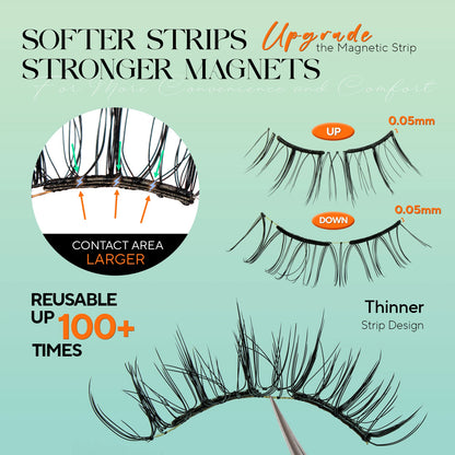 VYRILA Soft Magnetic Eyelashes – No Glue 3D Reusable Lashes for Natural Look & Easy Eye Makeup Application