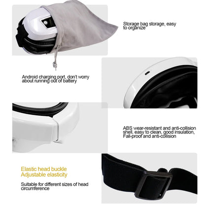 Eye Massage Instrument - Vibration, Airbag Pressure & Hot Compress Eye Massager with Bluetooth Music, Foldable for Fatigue Relief