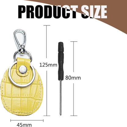 Airtag Holder Keychain — Genuine Leather Handmade Case, Scratch-Resistant Key Ring for Dog Collar & Luggage Cover
