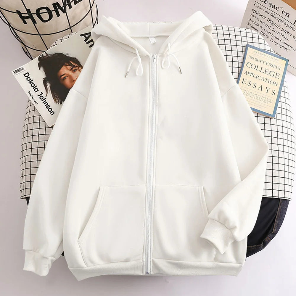 Fashion Men's Oversized Jacket – Long Sleeve Zipper Hoodie for Streetwear and Casual Style