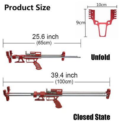 80lbs Telescopic Long-Pole Slingshot – All-Metal Powerful Laser Hunting Sling Shot with Accessory Mount