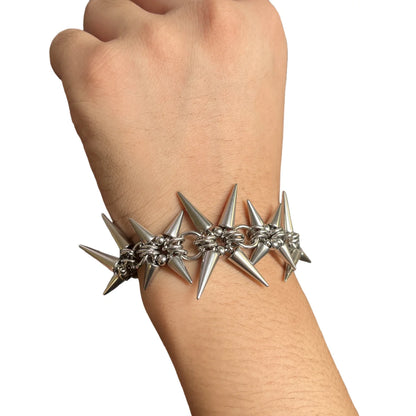 Punk Grunge Rivet Chain Earrings & Geometric Necklace – Handmade Goth Hip Hop Jewelry