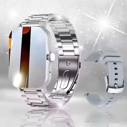 Smartwatch with Full Touch Screen — Call, Message Reminder, Music Control & Multi-Function Fitness Tracker, Compatible with iPhone & Android