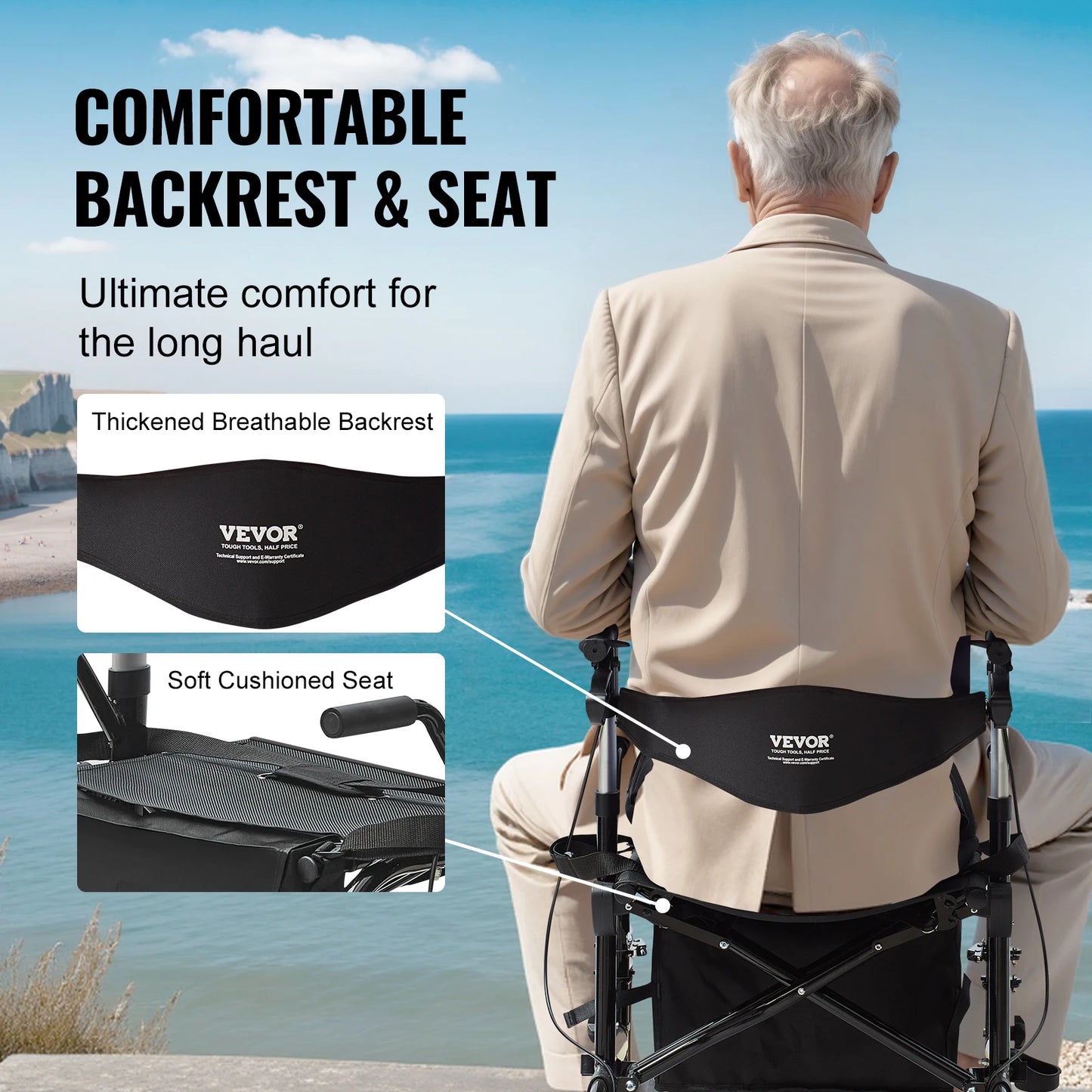 Men’s Adjustable Lightweight Forearm Crutches — Foldable Aluminum Elbow Crutch with Cuff for Walking