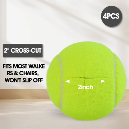 4pcs Precut Walker Tennis Balls – Heavy Duty Felt Pads for Furniture Legs & Floor Protection