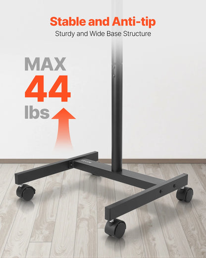 SucceBuy Mobile Rolling TV Stand Cart with Wheels for Multiple TV Sizes – Portable Adjustable TV Mount for Living Room, Bedroom & Office