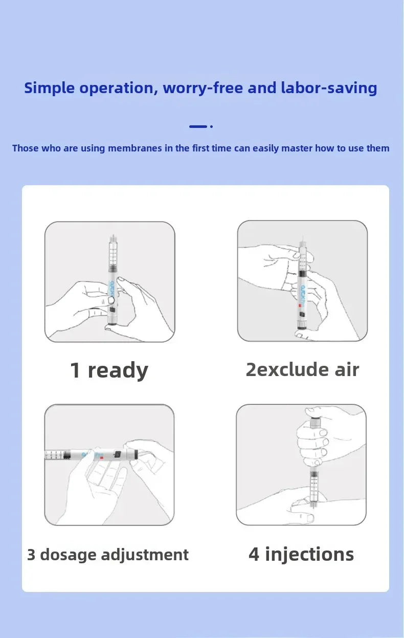 Adjustable-Dose Disposable Insulin Injection Pen — Single-Use Insulin Injector for Precise Diabetes Management
