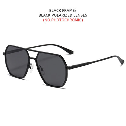 Luxury Metal Photochromic Sunglasses – Fashion Polarized UV400 Chameleon Anti-Glare Driving Glasses for Men & Women