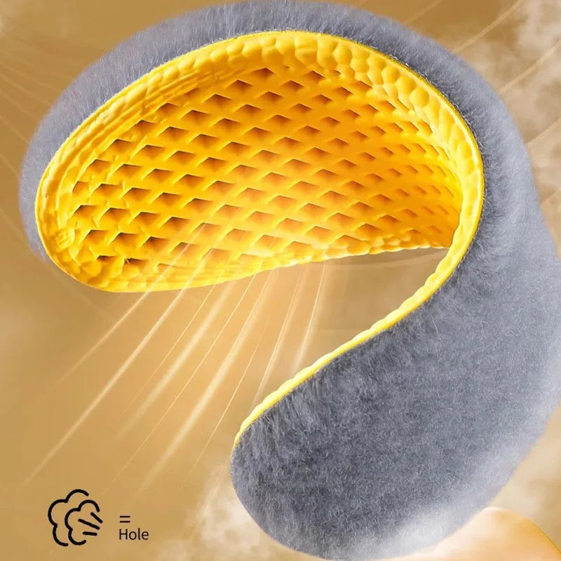 1/5 Pairs Winter Plush Insoles – Soft Self-Heating, Shock-Absorbent, Breathable Shoe Inserts for Men & Women