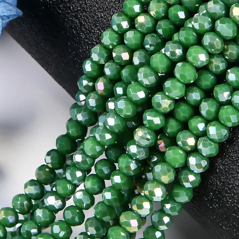 4mm/6mm/8mm Round Crystal Glass Beads – Faceted Spacer Loose Beads for DIY Jewelry Making & Needlework Craft Accessories