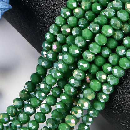 4mm/6mm/8mm Round Crystal Glass Beads – Faceted Spacer Loose Beads for DIY Jewelry Making & Needlework Craft Accessories