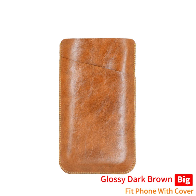 Universal PU Leather Phone Bag - Protective Pocket Wallet Pouch for iPhone 14–17 Pro Max Plus and Samsung Note 20 S21